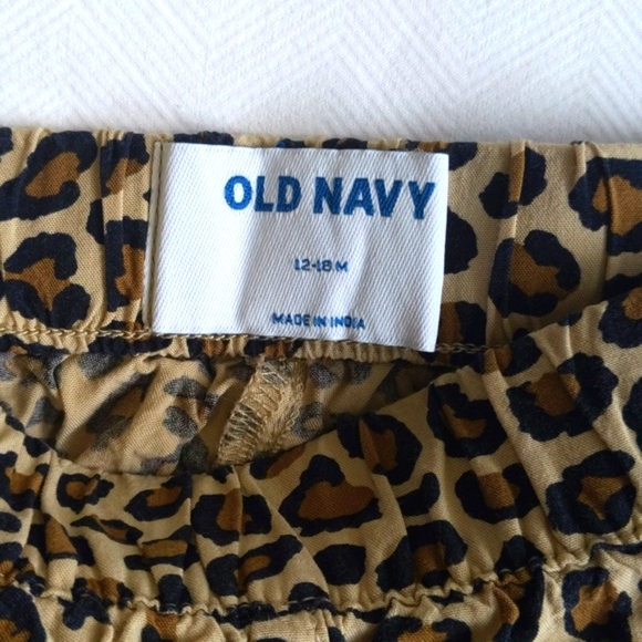 old navy leopard print lightweight rayon pull-on shorts 12-18 months baby girl - Picture 2 of 5